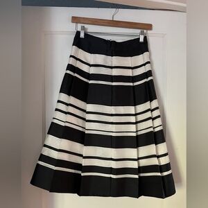 Black and White Striped Women's Skirt